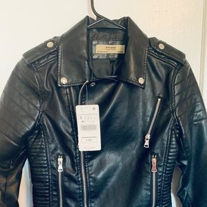 AFTF Basic Faux Leather Motorcycle Jacket